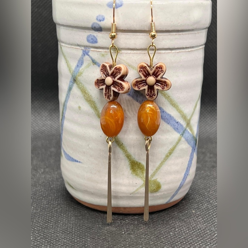 Artisan Handmade boho earrings. Leola Jewelry